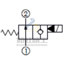 口1通口2,通电时口1封闭常开型提动轴型电磁方向阀